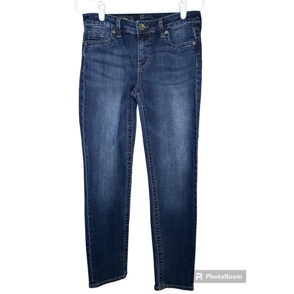 Kut From The Kloth 'Straight Leg' Dark Wash Denim Blue Jeans Size 2 SHORT - Picture 1 of 5